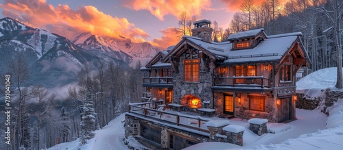 Mountain retreat boasting ski-in ski-out access and a cozy fireplace. 