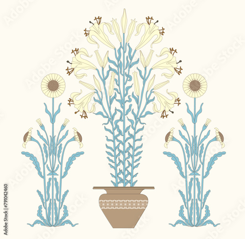 Vector floral bunch with Arch Design.