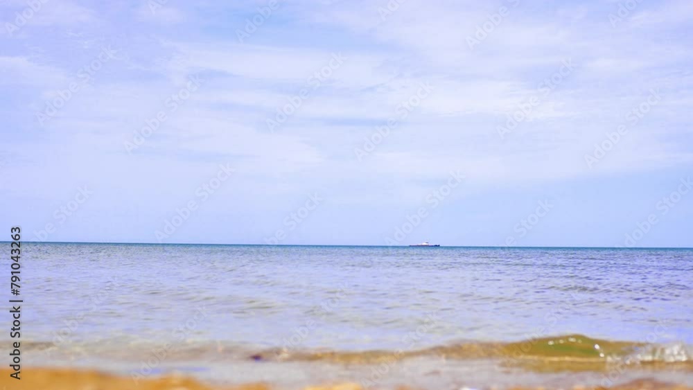 The front view in the morning sky is bright blue with clear white clouds. The front view in the morning sky is bright blue with clear white clouds.