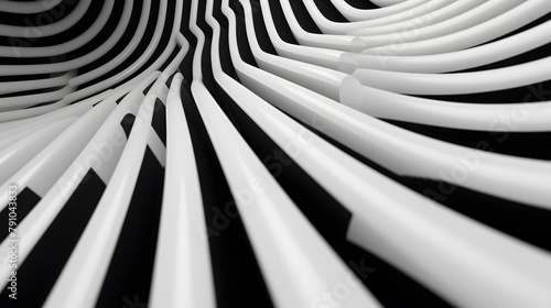 3d rendering of white and black abstract geometric background. Scene for advertising  technology  showcase  banner  game  sport  cosmetic  business  metaverse. Sci-Fi Illustration. Product display