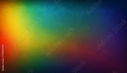 Rainbow red yellow blue green   empty space grainy noise grungy texture color gradient rough abstract background   shine bright light and glow template