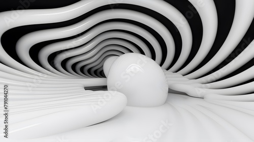 Fototapeta Naklejka Na Ścianę i Meble -  3d rendering of white and black abstract geometric background. Scene for advertising, technology, showcase, banner, game, sport, cosmetic, business, metaverse. Sci-Fi Illustration. Product display