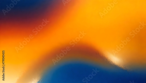 Abstract color gradient background grainy orange blue yellow white noise texture backdrop banner poster header cover design. 
