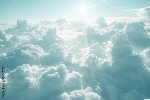 Blue skies sky white fluffy clouds beautiful summer spring weather sunny day happiness joy background cumulus cloud meditation meteorology realistic soft shapes