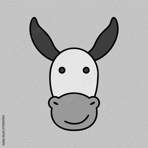 Donkey icon. Farm animal vector illustration