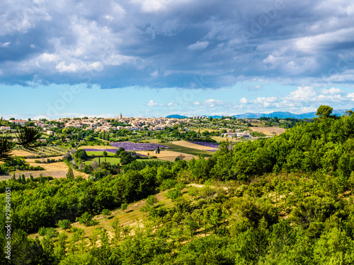 Hilltop Puimoisson village, Provence France © Voyagerix
