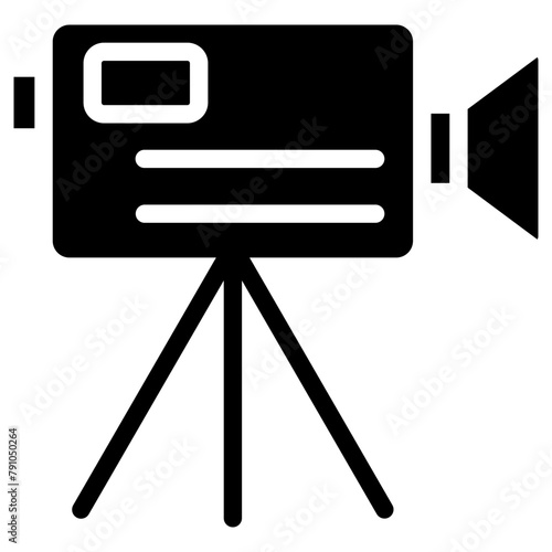 camcorder icon, simple vector design