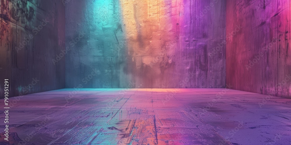 Abstract Luminescent Pigment Mockup on Concrete Floor Abstract Luminescent Pigment Mockup on Concrete Floor