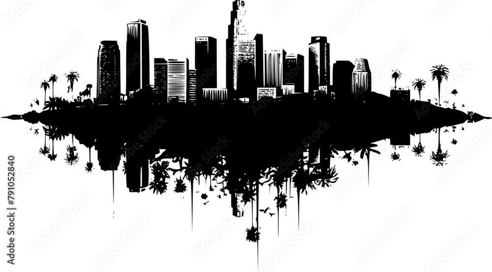 Vector of Los Angeles Skyline, Bold and Striking