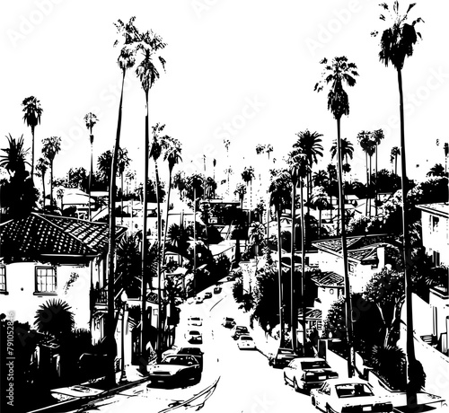 Dreamy Picture of Los Angeles in Black and White, Ethereal Beauty