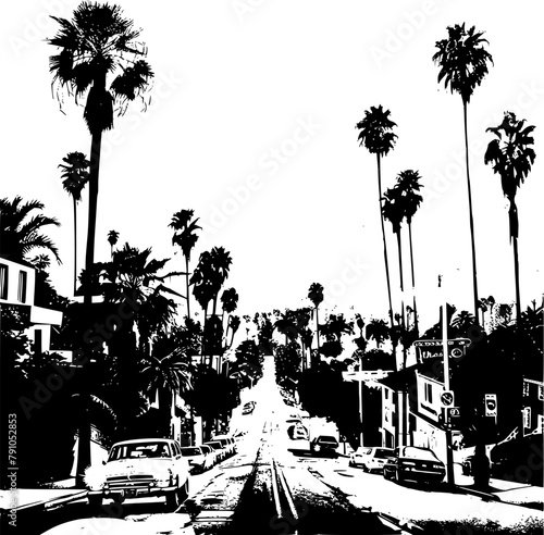 Dreamy Picture of Los Angeles in Black and White, Ethereal Beauty photo