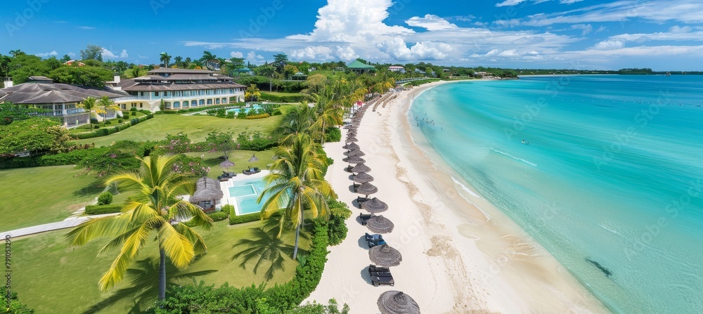 Luxurious beach retreat  sands and sea memories await for an unforgettable vacation