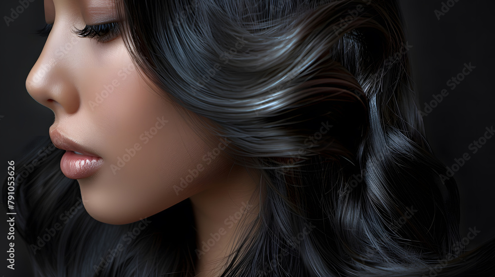 portrait of a woman with long hair portrait of a woman with long hair