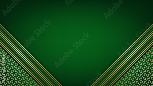 Green and gold luxury background. Vector illustration.ета
