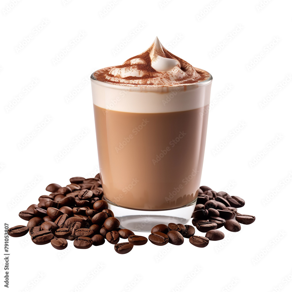 yummy and delightful Mocha coffee isolated on white background yummy and delightful Mocha coffee isolated on white background