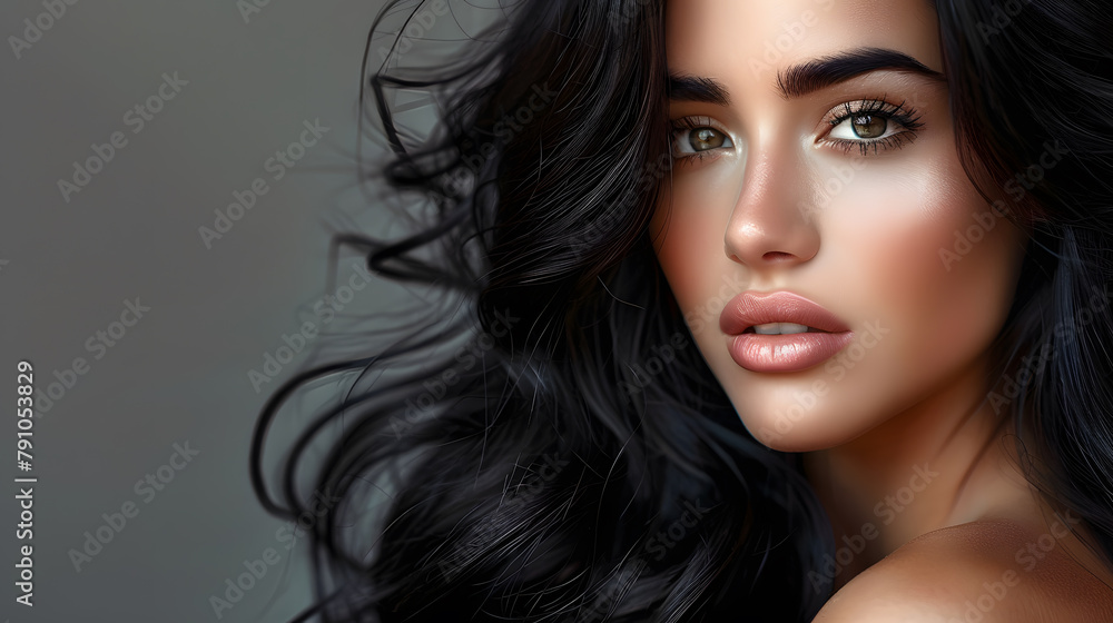 Fototapeta premium portrait of a woman with long hair