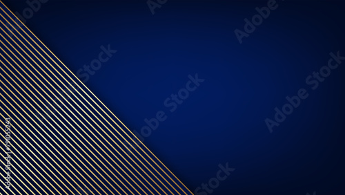 Blue and gold geometric background. Vector illustration.