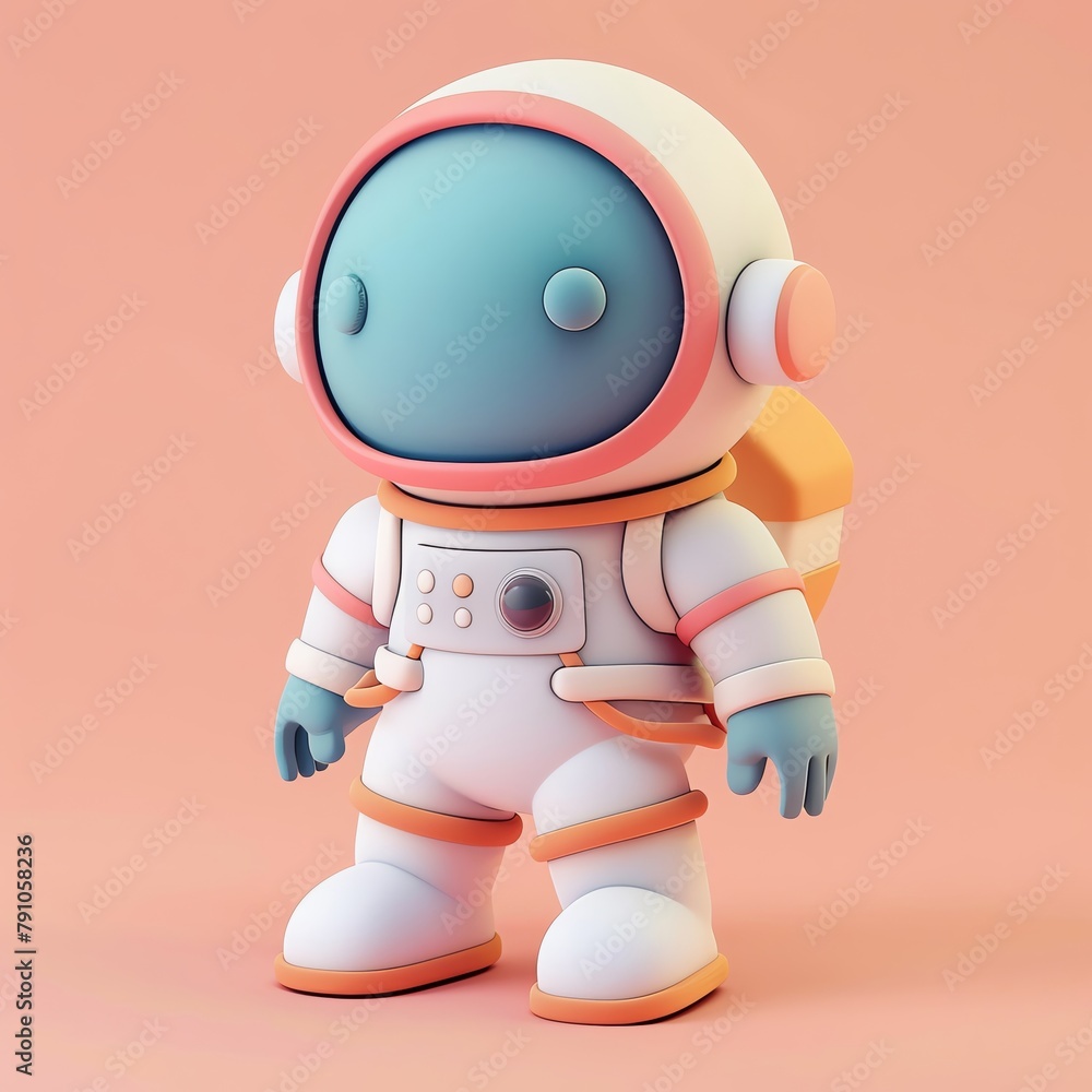 Adorable clay ASTRONAUT, muted pastels, 3D clay icon, Blender 3d, matte background with subtle gradients, kawaii Adorable clay ASTRONAUT, muted pastels, 3D clay icon, Blender 3d, matte background with subtle gradients, kawaii