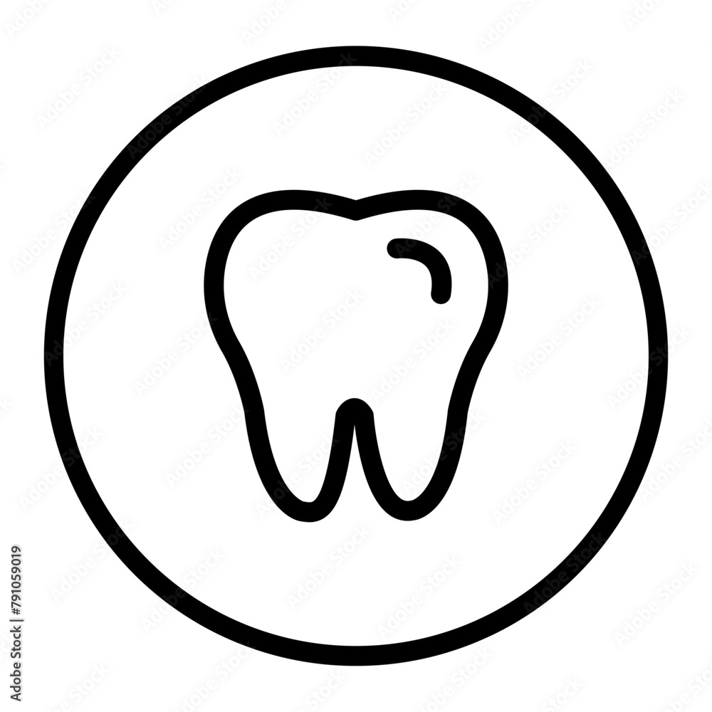 Tooth Vector Line Icon Design Tooth Vector Line Icon Design