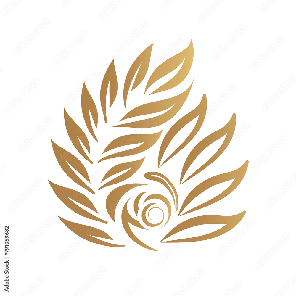 Hand-painted background of a flower made of gold foil. An elegant design element for greeting cards. AI.