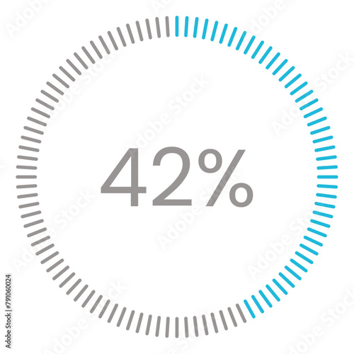 42% Loading. 42% circle diagrams Infographics vector, 42 Percentage ready to use for web design ux-ui