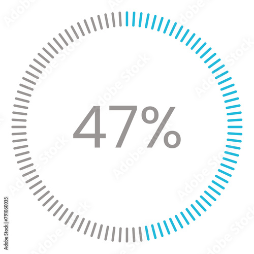 47% Loading. 47% circle diagrams Infographics vector, 47 Percentage ready to use for web design ux-ui