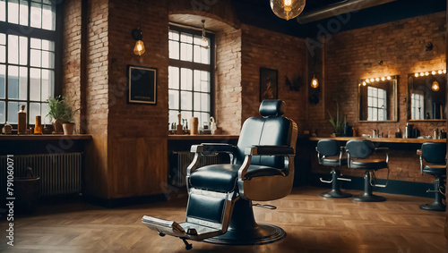 Empty barbershop interior comfortable © tanya78