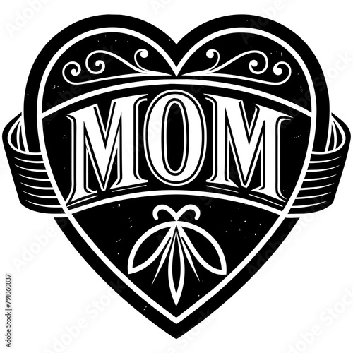 "Create a heartwarming Mother's Day design featuring the simple yet powerful word: 'Mom.'" logo style