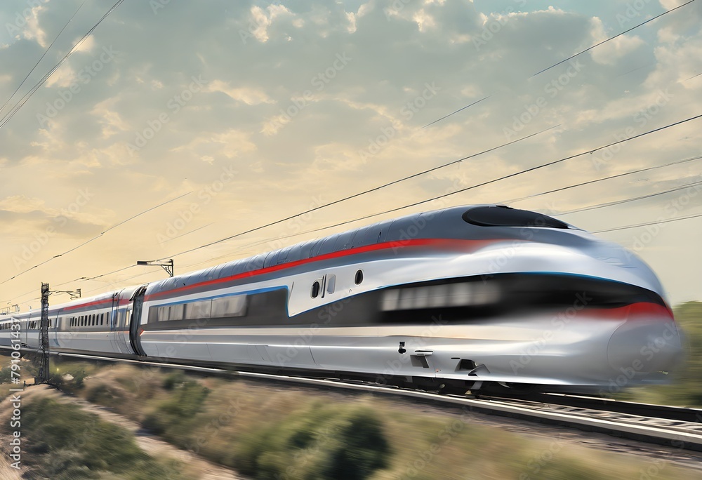 A view of a High Speed Train A view of a High Speed Train