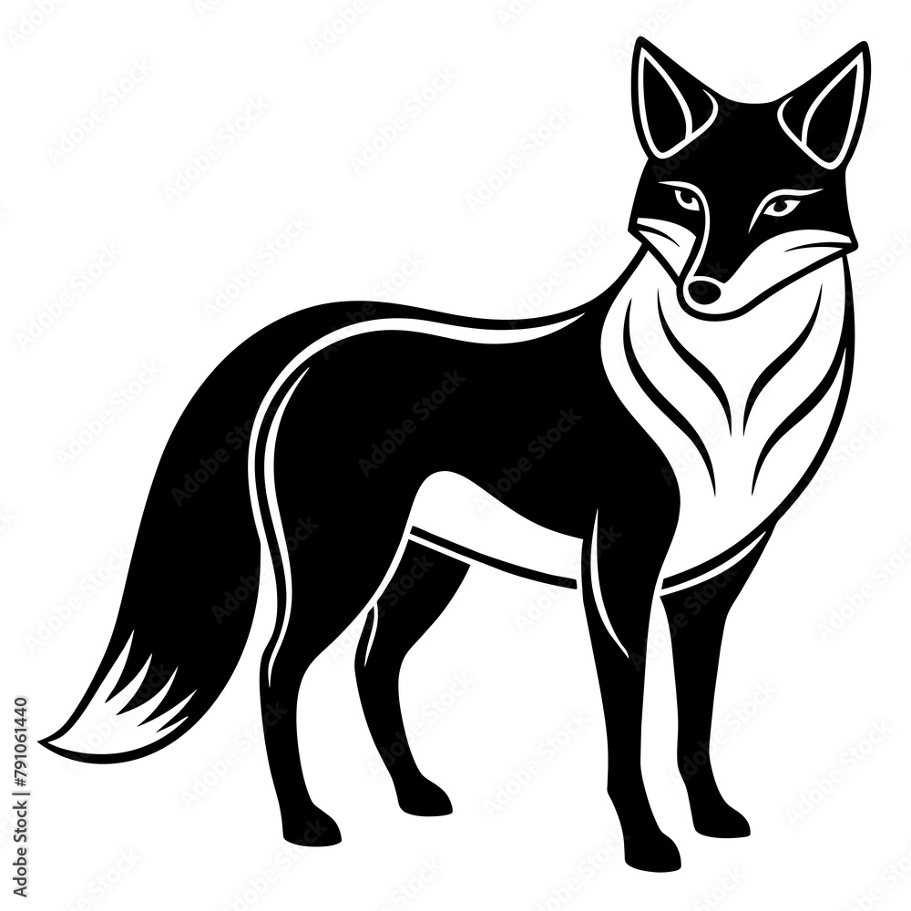A minimalistic fox vector silhouette A minimalistic fox vector silhouette