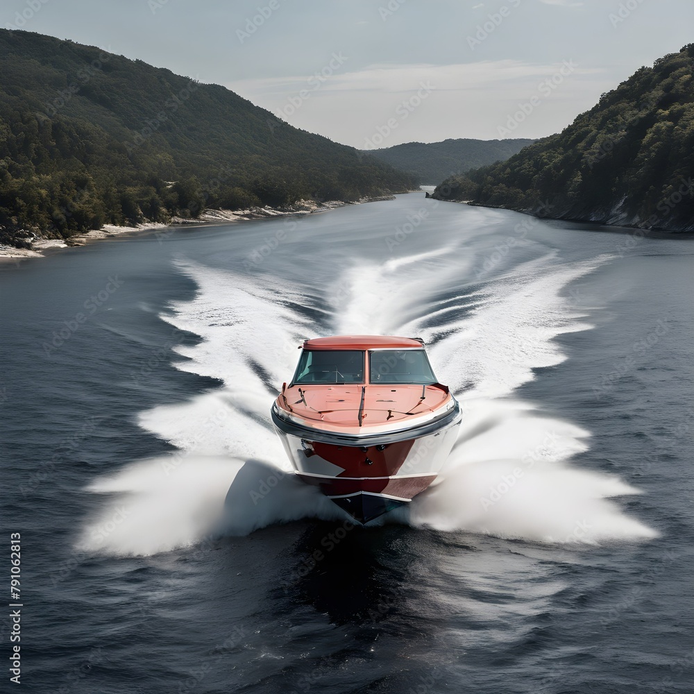Fototapeta premium A Speed Boat in the sea
