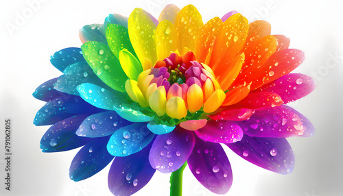 Flower with rainbow colors
