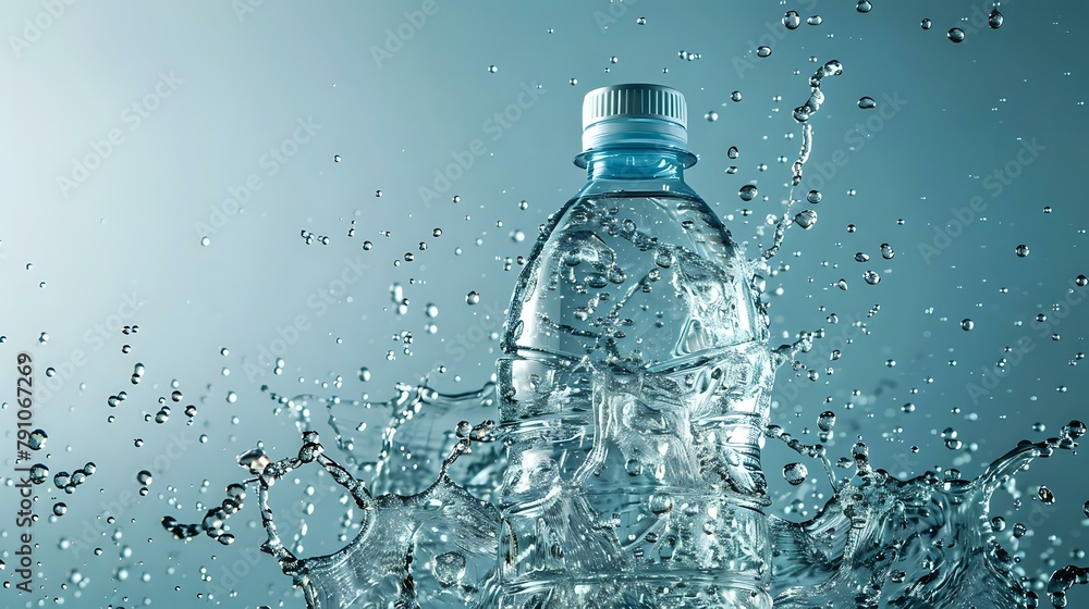 Light and Movement in Water Bottle Splash Art