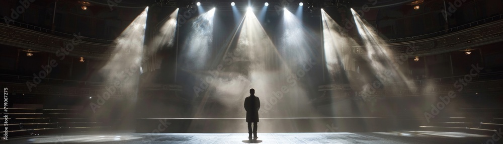 A stage bathed in spotlight, the performer poised in anticipation, the audiences excitement tangible