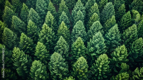 Lush Aerial Panorama of Vibrant Forest Canopy Generative AI