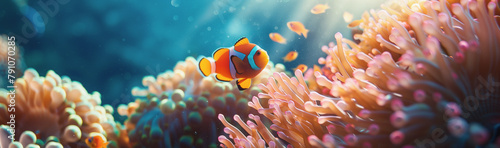 Clownfish in Harmony with Anemone © alex