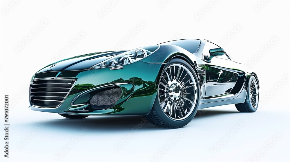 Luxury expensive green metallic car parked on white background. Sport ... - Green Luxury Car Options