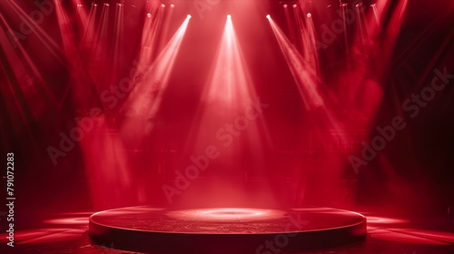 Rock Concert Stage with Spotlight Illumination Generative AI
