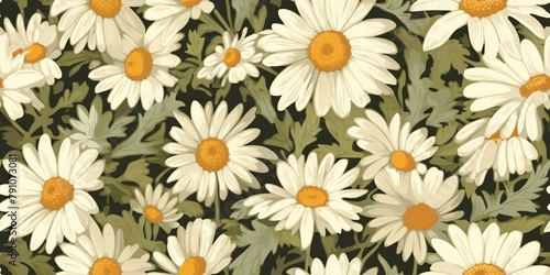 Daisy chamomile flowers plant herbal pattern texture natural background scene