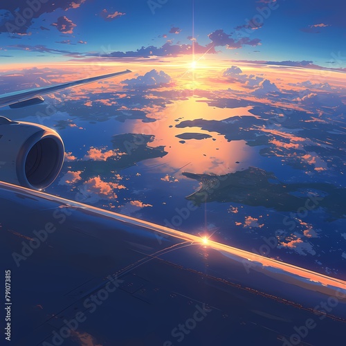 Embark on a Journey of Discovery with this Spectacular Aerial View at Dawn. Capture the Essence of Travel and Exploration in One Powerful Image.