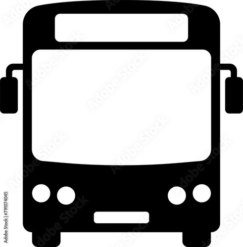 Flat bus icon as symbol for web page design of city passenger transport