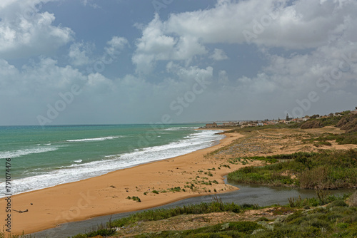 landscape and beach near Selinunt in Sicily with view to Triscina