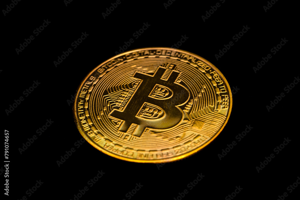 Bitcoin Cryptocurrency , golden coins , future money Bitcoin Cryptocurrency , golden coins , future money