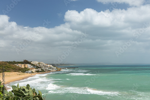 landscape and beach near Selinunt in Sicily with view to Marinella di Selinunte