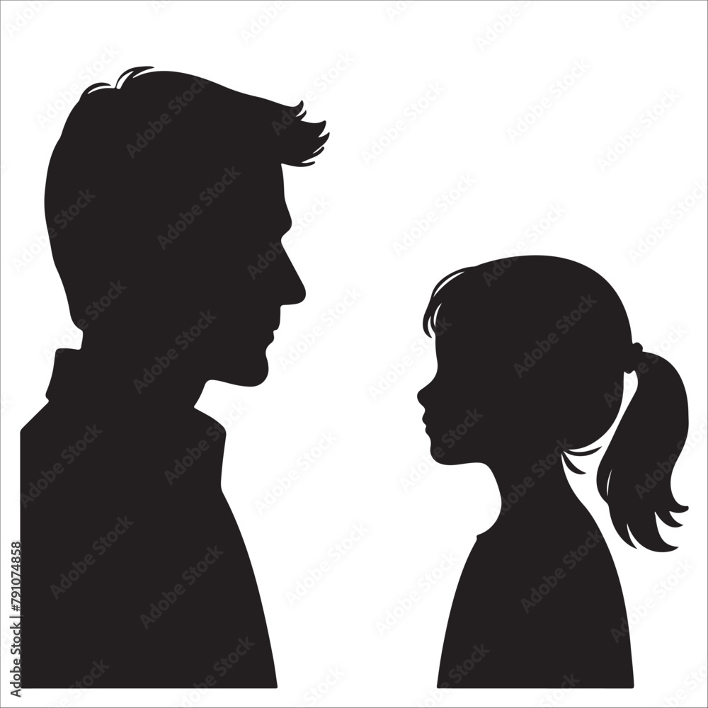 silhouette of a person with a girl