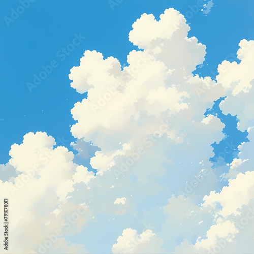 Beautiful Bright Sun-kissed Cumulonimbus Clouds Puffing Up a Breathtaking Sky © RobertGabriel