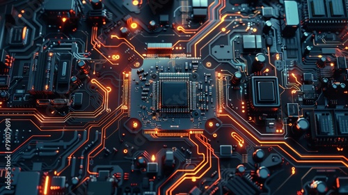 The intricate details of a processor and its surrounding circuits, highlighting the sophistication of modern computing technology