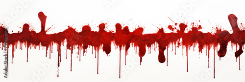 Red dripping paint on a white background. illustration. © Alex