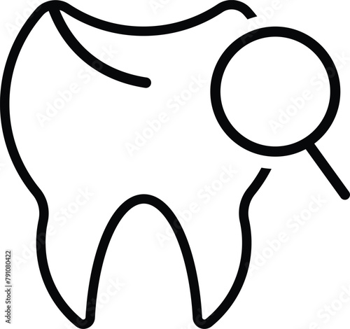 Set of Tooth icons. Outline and solid teeth symbol. Teeth care icon. Vector Illustration.