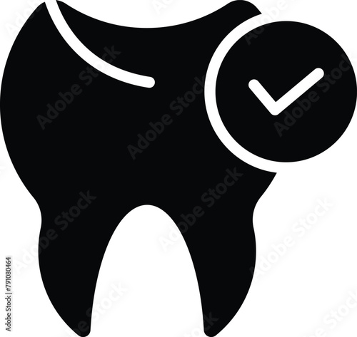 Set of Tooth icons. Outline and solid teeth symbol. Teeth care icon. Vector Illustration.
